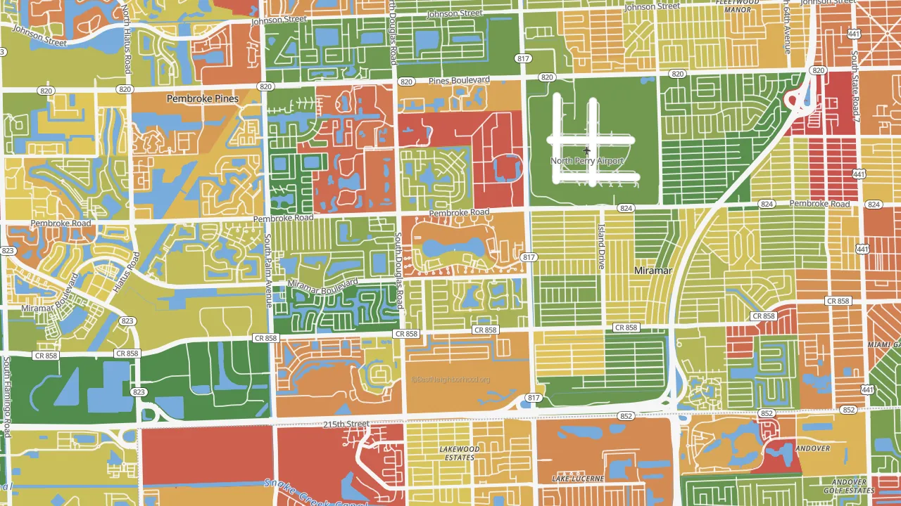 Lakeshore at University Park, Miramar, FL of rich and poor neighborhoods by household income