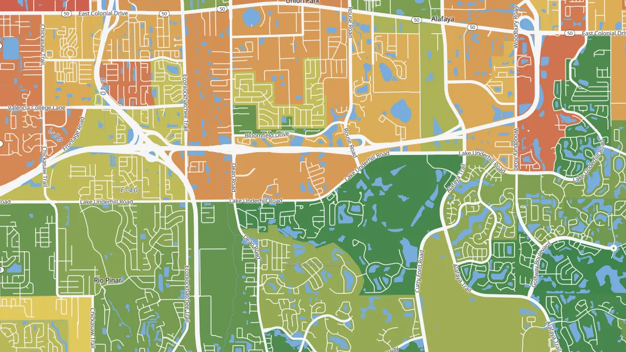 Legacy Place, Alafaya, FL of rich and poor neighborhoods by household income