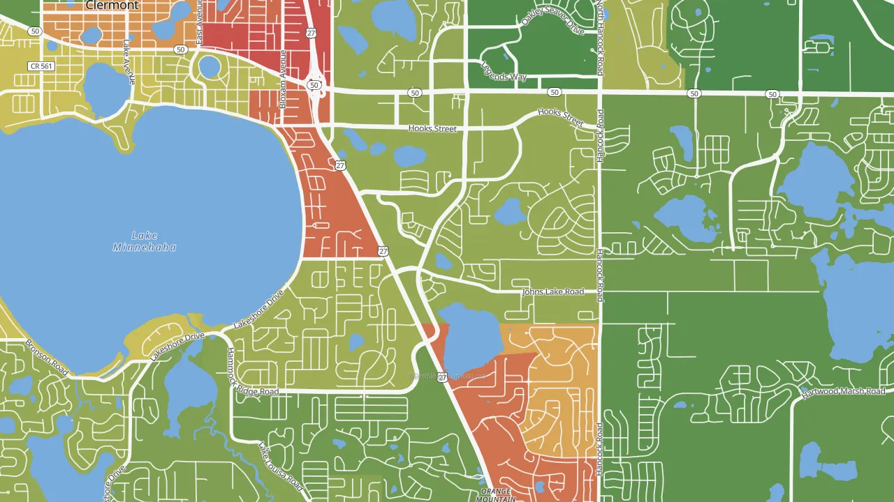 Lost Lake, Clermont, FL of rich and poor neighborhoods by household income
