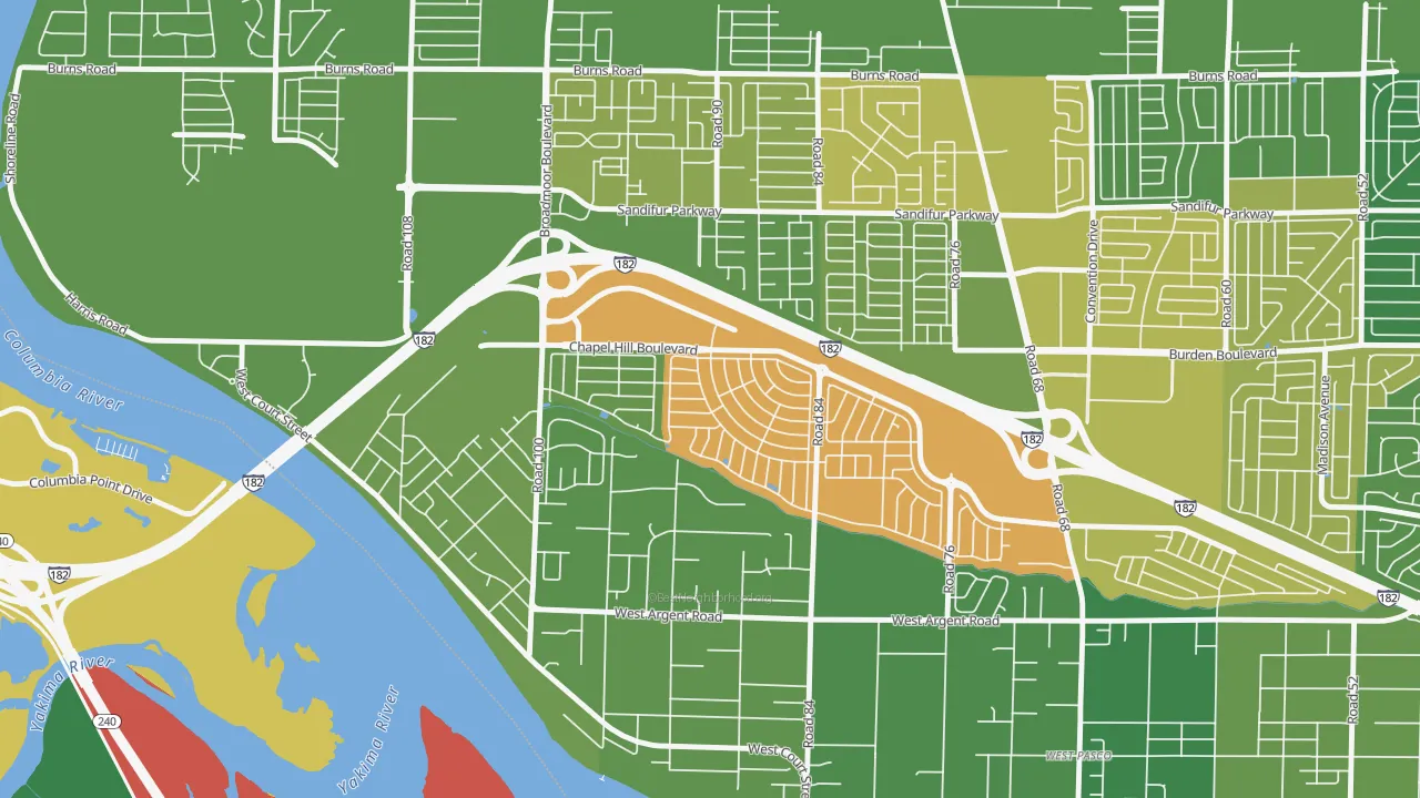 Lovisa Farms, Pasco, WA of rich and poor neighborhoods by household income
