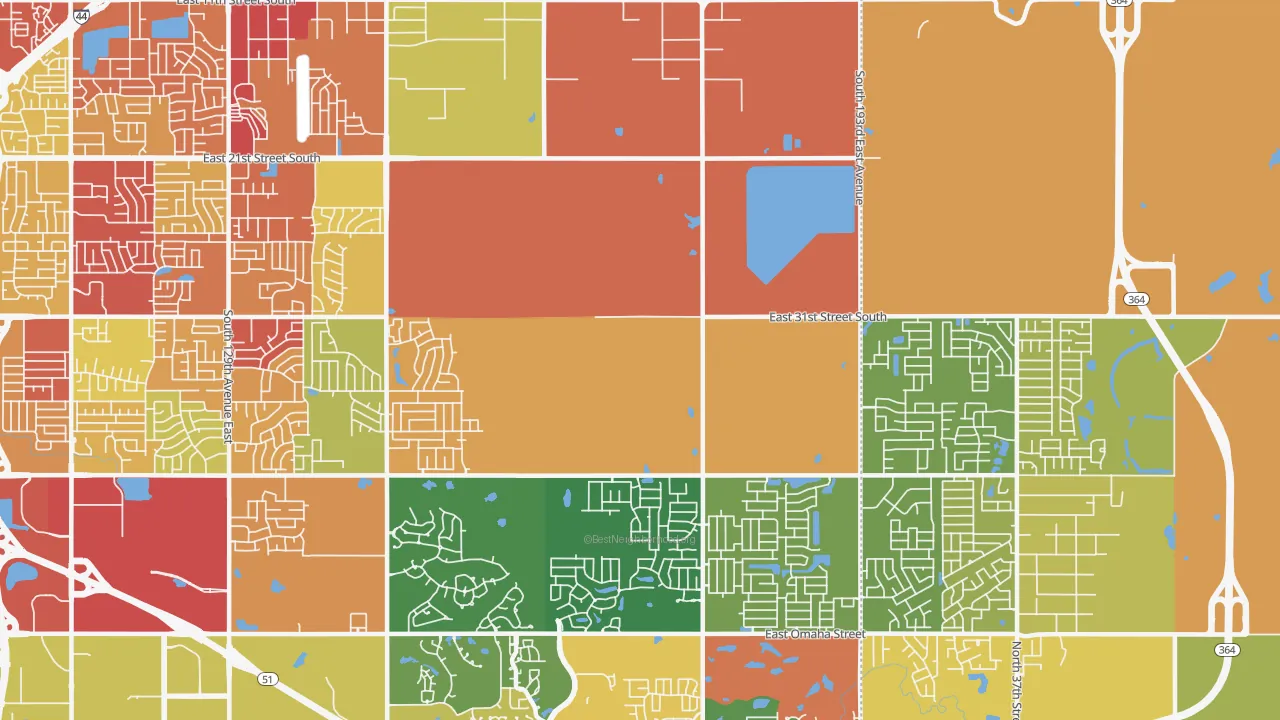 Lynn Lane, Tulsa, OK of rich and poor neighborhoods by household income