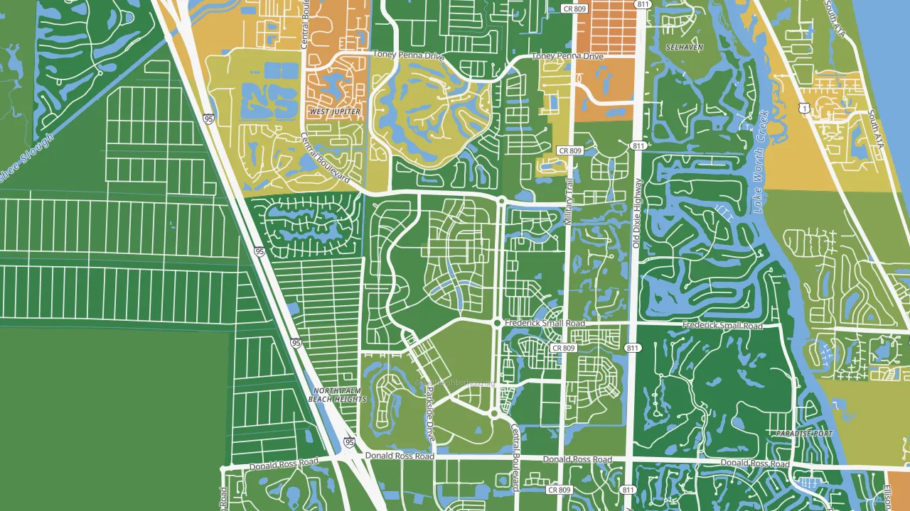 Mallory Creek at Abacoa, Jupiter, FL of rich and poor neighborhoods by household income