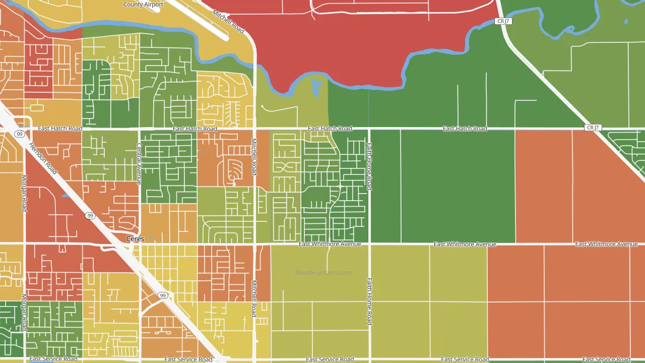 Mayfield, Ceres, CA of rich and poor neighborhoods by household income