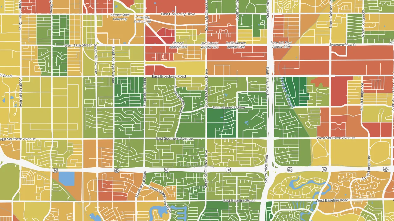 Meyer Park, Tempe, AZ of rich and poor neighborhoods by household income
