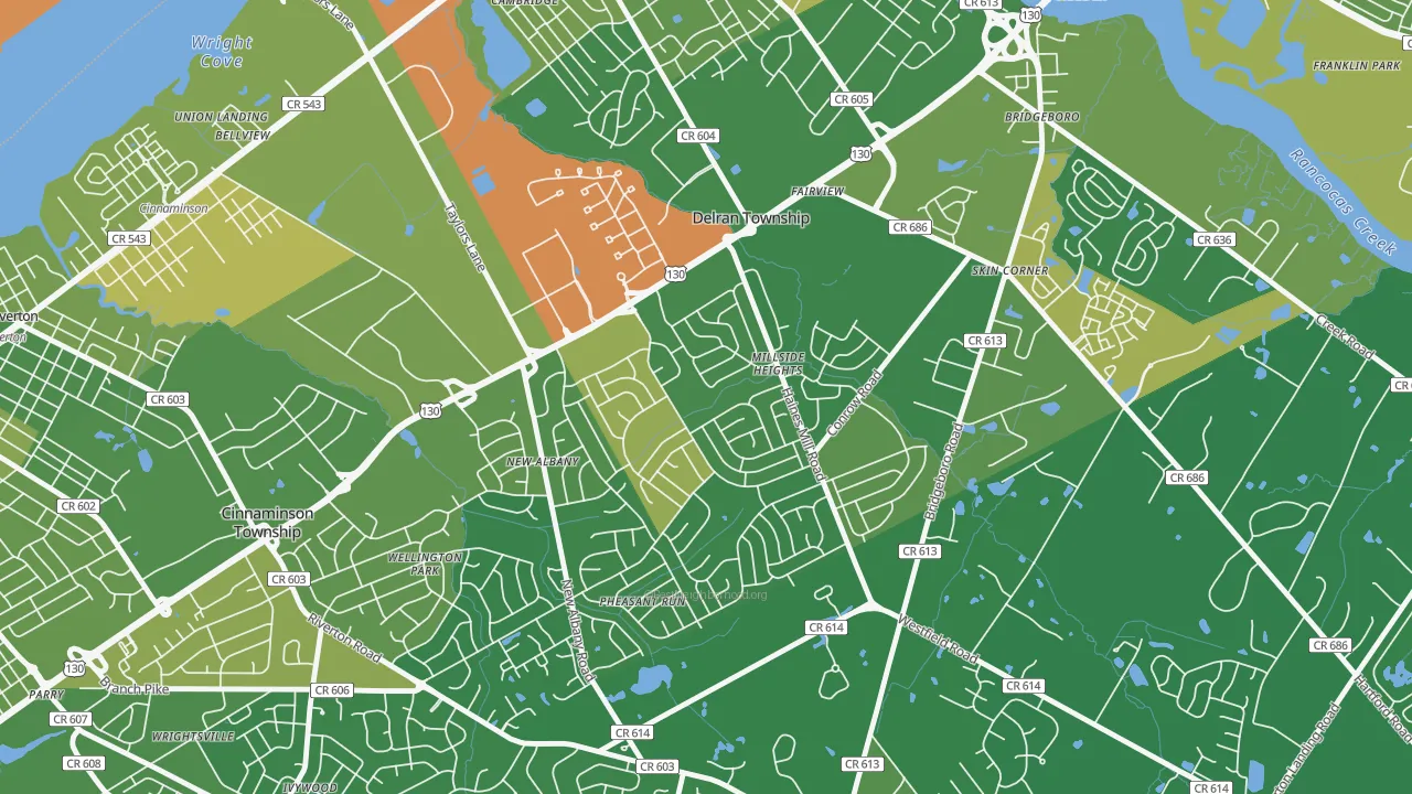 Millside Heights, Riverside, NJ of rich and poor neighborhoods by household income