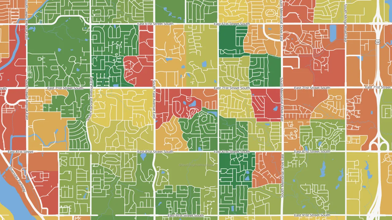Minshall Park, Tulsa, OK of rich and poor neighborhoods by household income
