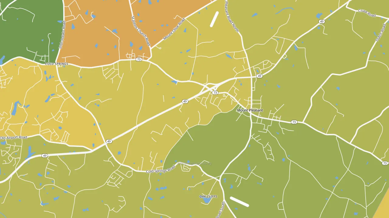 Mount Pleasant Area, Mount Pleasant, NC of rich and poor neighborhoods by household income