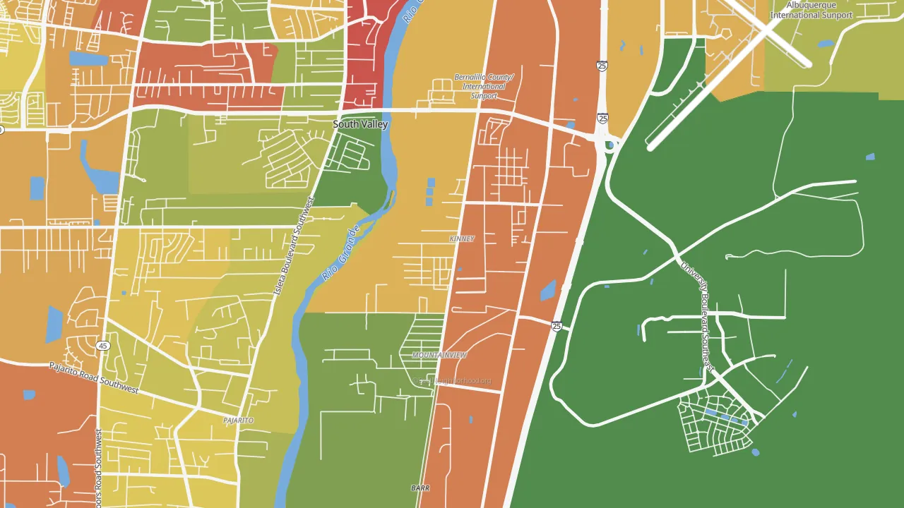 Mountain View, South Valley, NM of rich and poor neighborhoods by household income