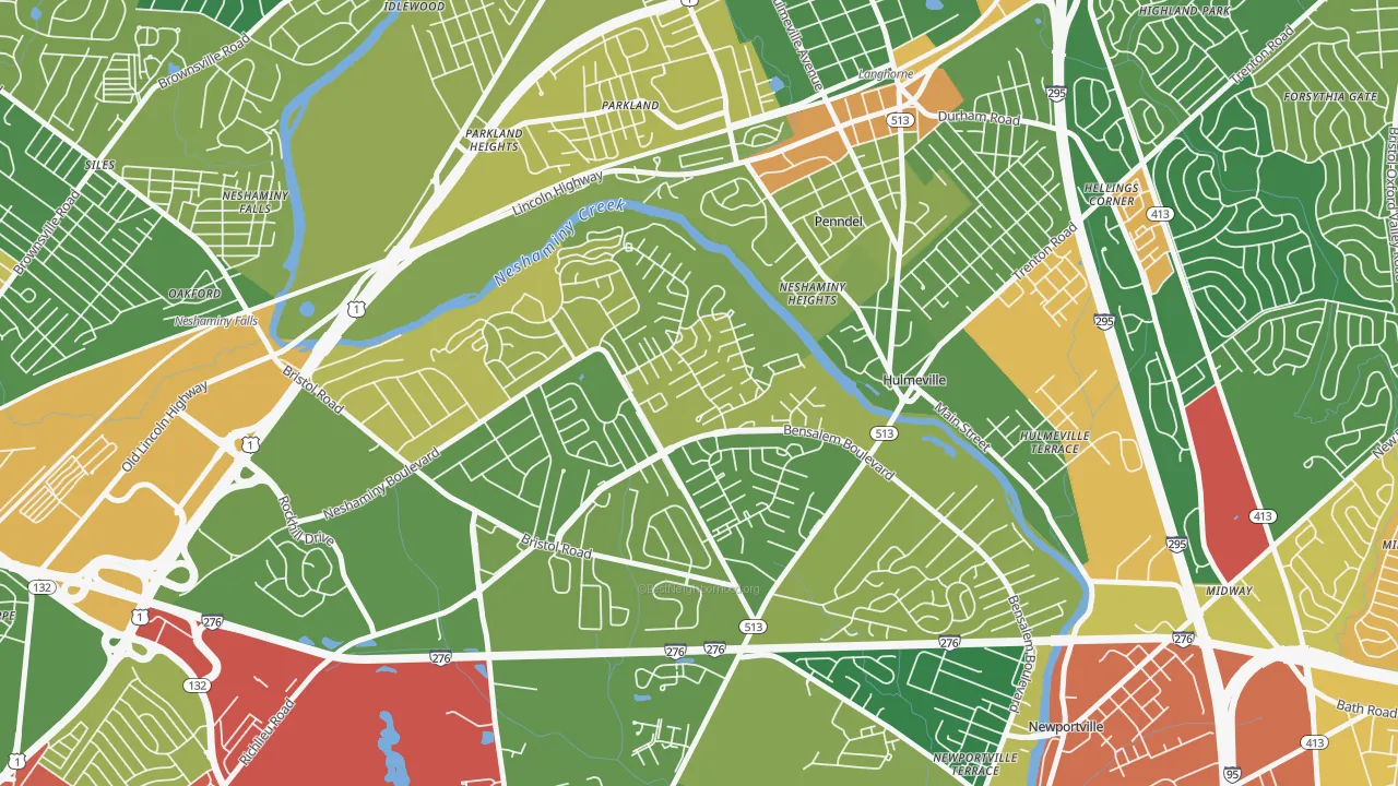 Neshaminy Valley, Bensalem, PA of rich and poor neighborhoods by household income