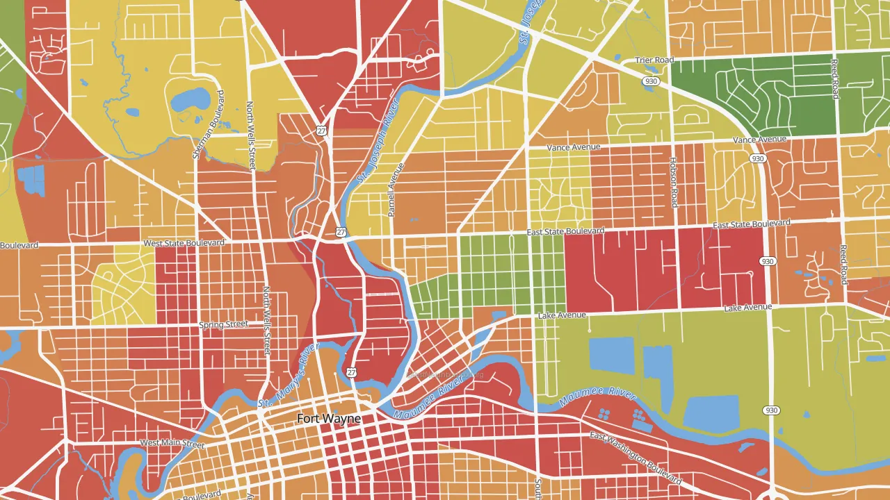 Northside, Fort Wayne, IN of rich and poor neighborhoods by household income