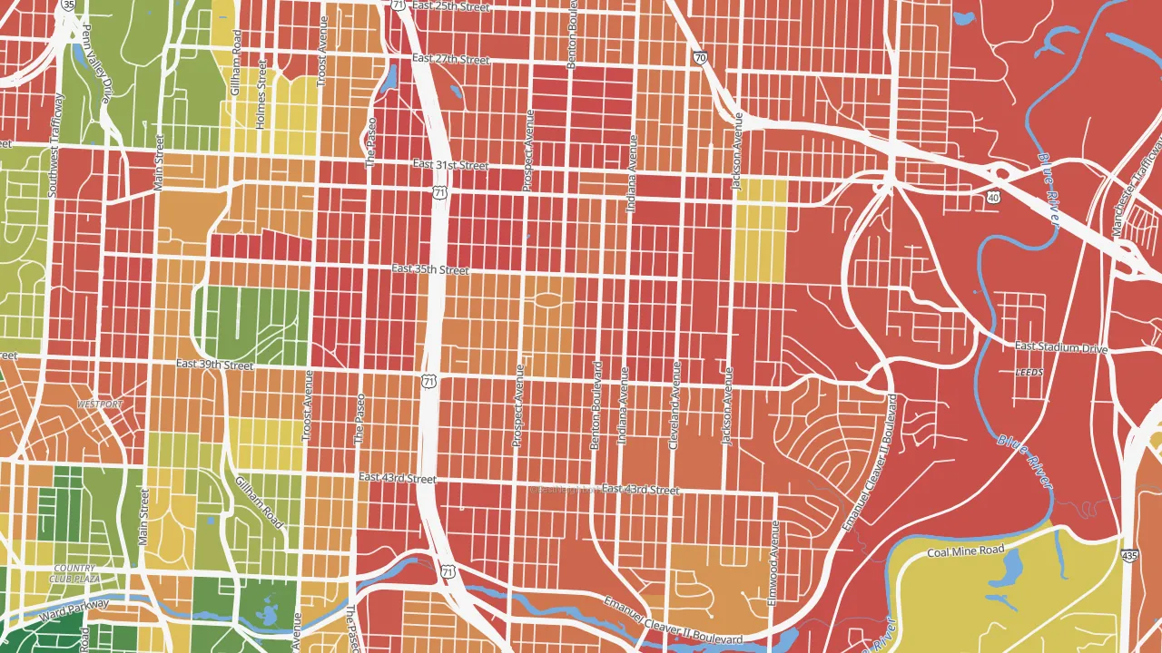 Oak Park Northwest, Kansas City, MO of rich and poor neighborhoods by household income