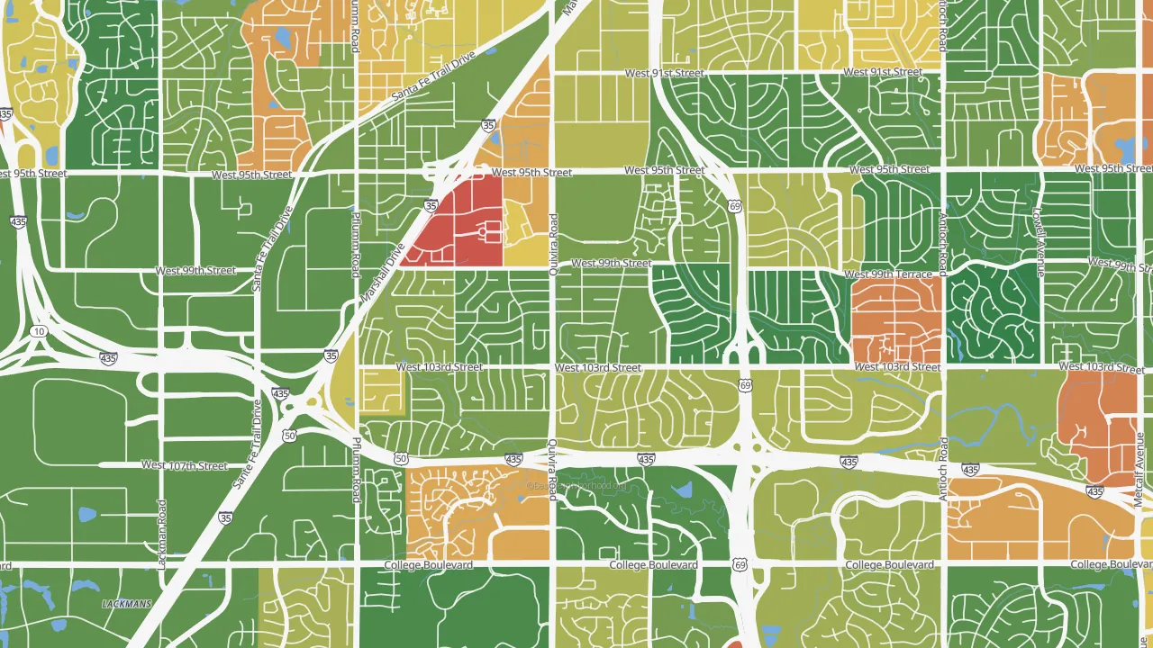 Oak Park, Overland Park, KS of rich and poor neighborhoods by household income