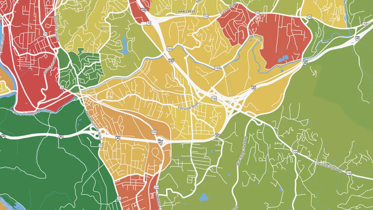 Oakley, Asheville, NC of rich and poor neighborhoods by household income