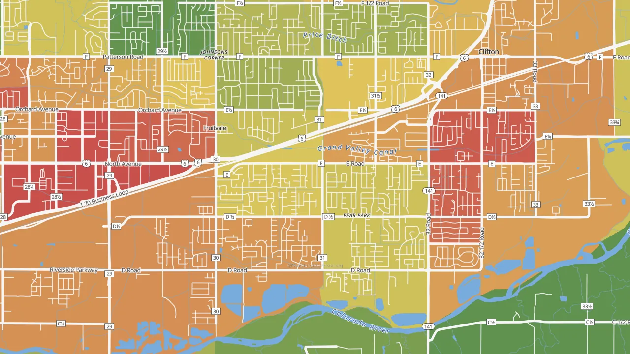 Ol Sun, Clifton, CO of rich and poor neighborhoods by household income