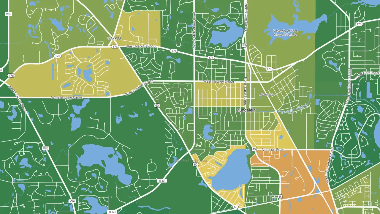 Orchard Meadows, Mundelein, IL of rich and poor neighborhoods by household income
