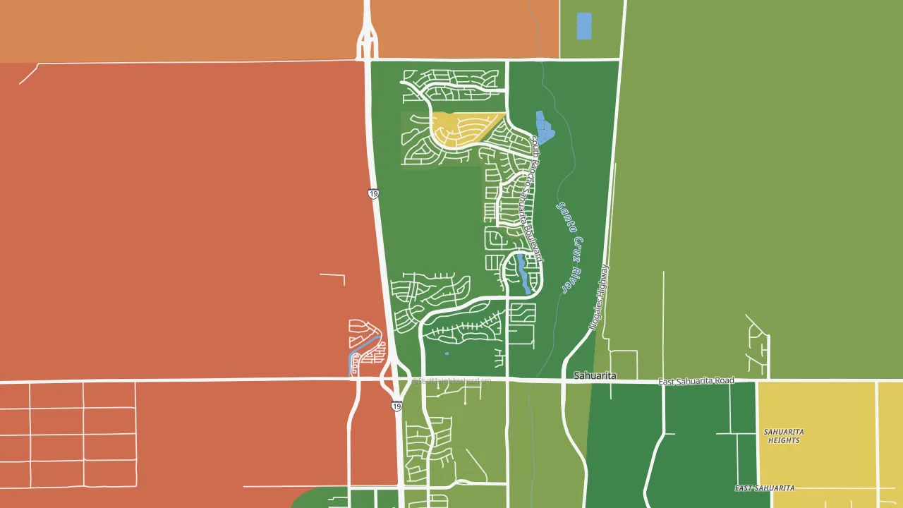 Rancho Sahuarita, Sahuarita, AZ of rich and poor neighborhoods by household income
