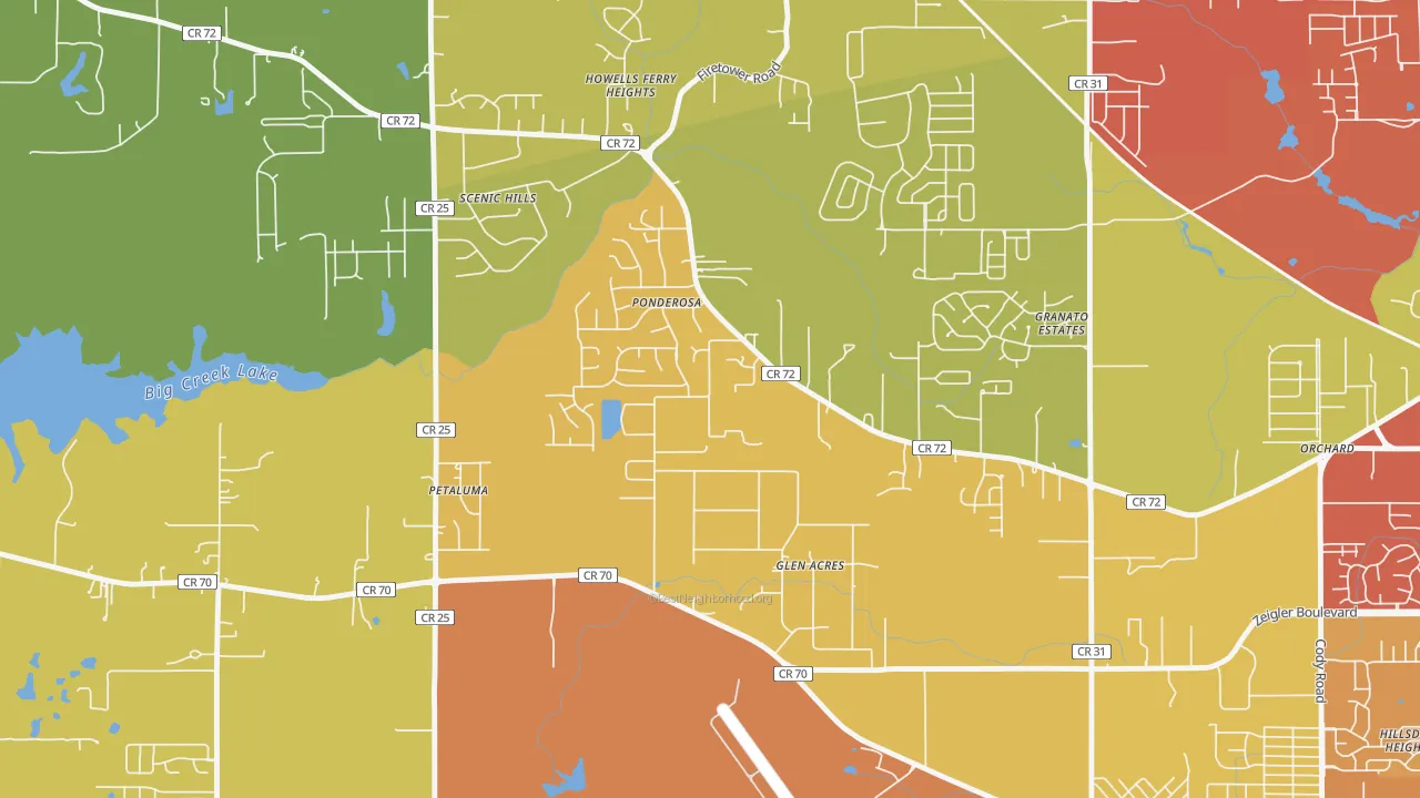 Rothfield, Semmes, AL of rich and poor neighborhoods by household income
