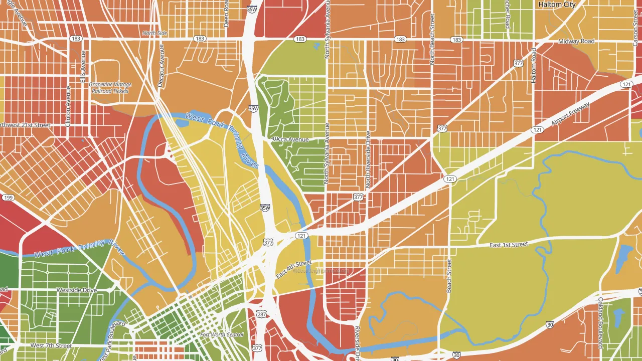 Scenic Bluff, Fort Worth, TX of rich and poor neighborhoods by household income