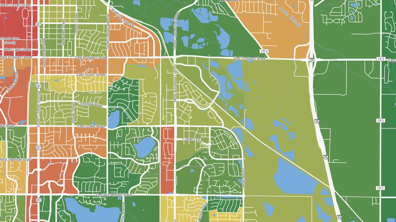 Side Hill, Fort Collins, CO of rich and poor neighborhoods by household income