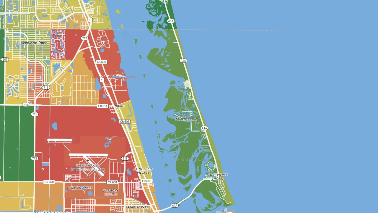 South Beach, Fort Pierce, FL of rich and poor neighborhoods by household income