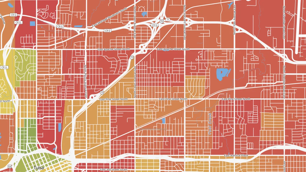 Springdale, Tulsa, OK of rich and poor neighborhoods by household income