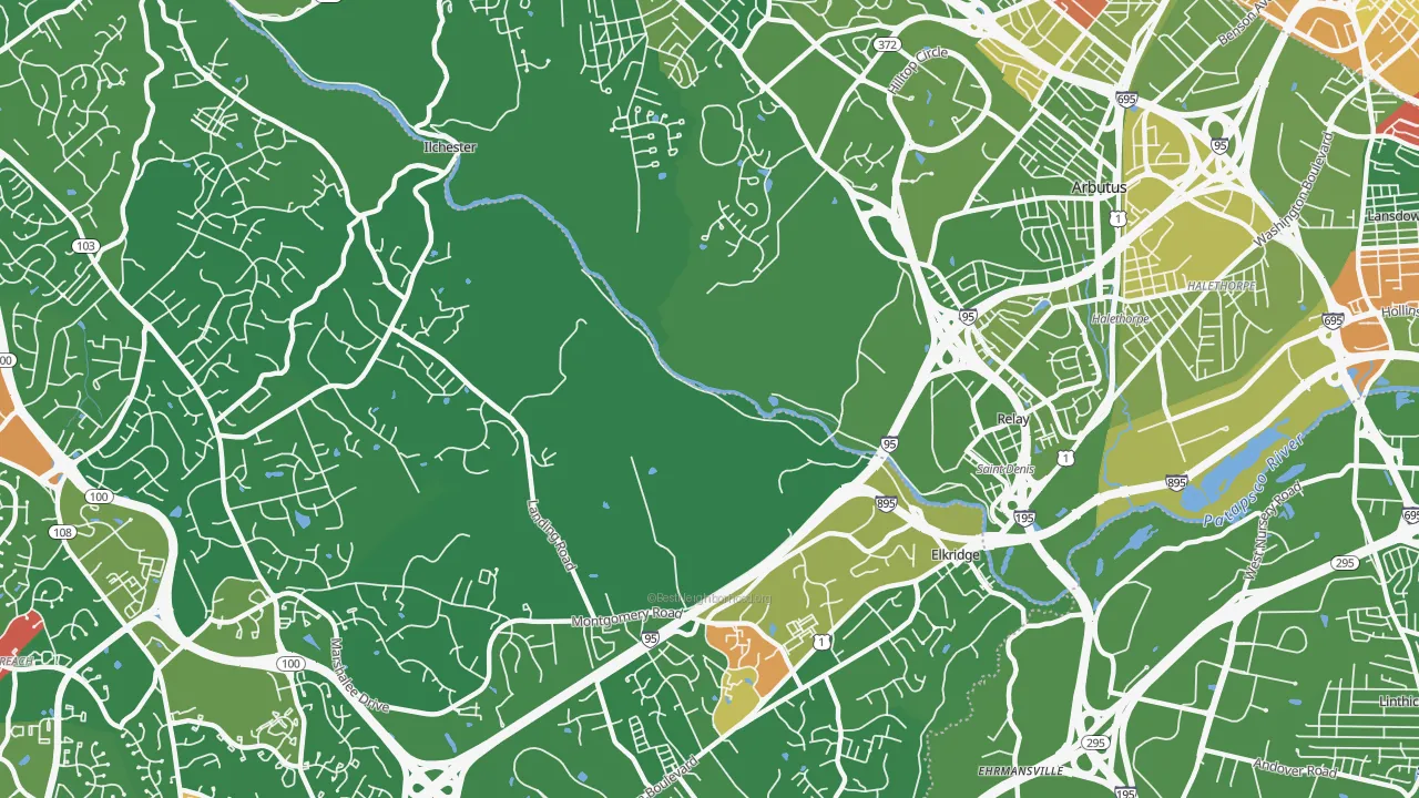St Denis, Catonsville, MD of rich and poor neighborhoods by household income