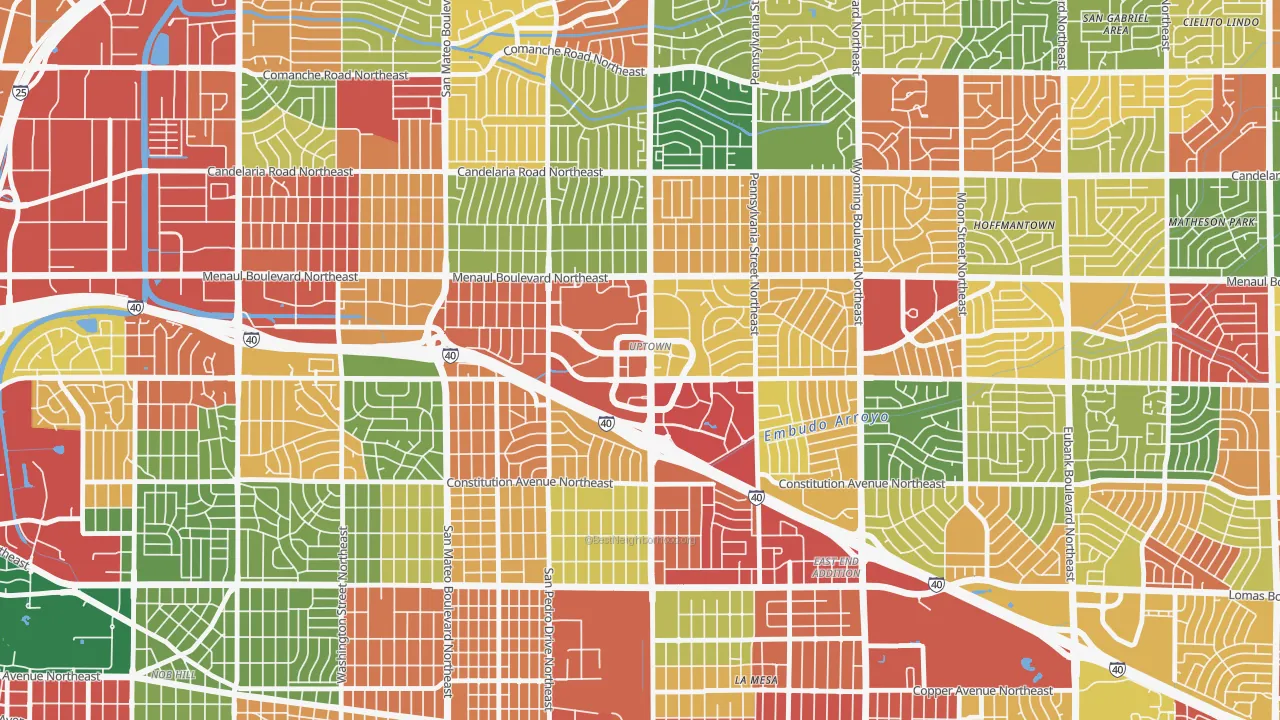 Uptown, Albuquerque, NM of rich and poor neighborhoods by household income