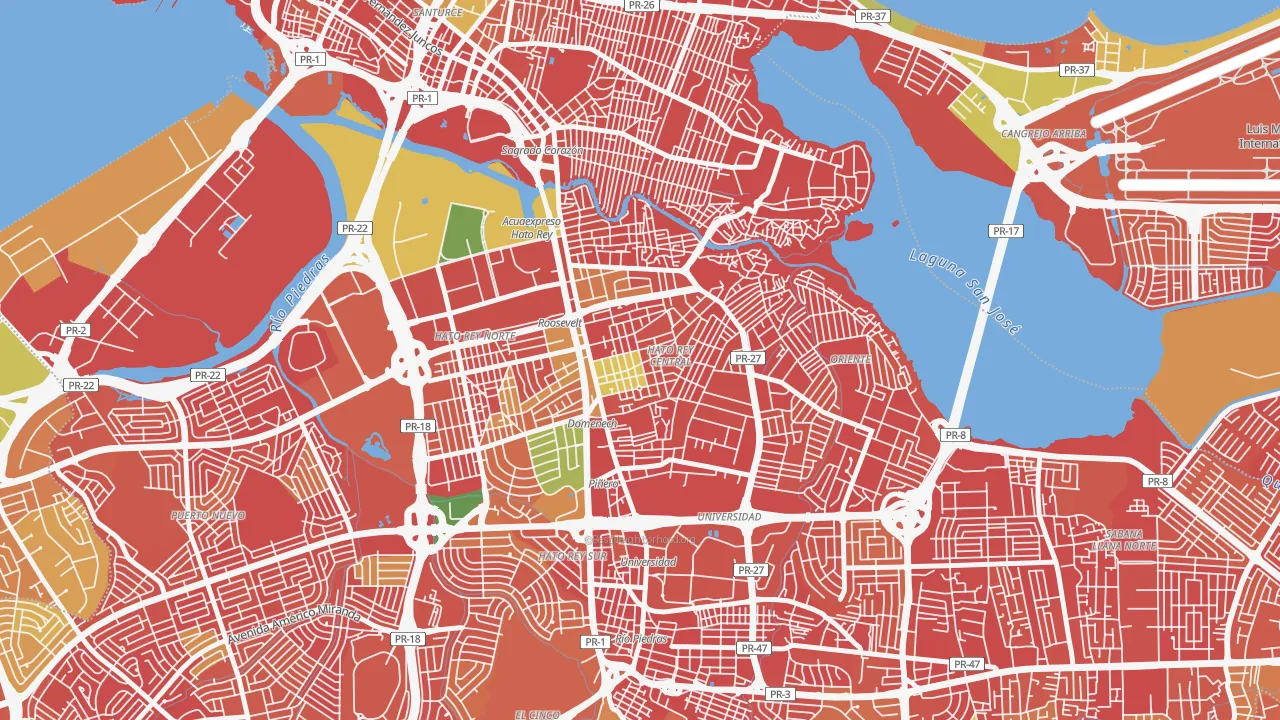 Urbanizacion Floral Park, San Juan, PR of rich and poor neighborhoods by household income