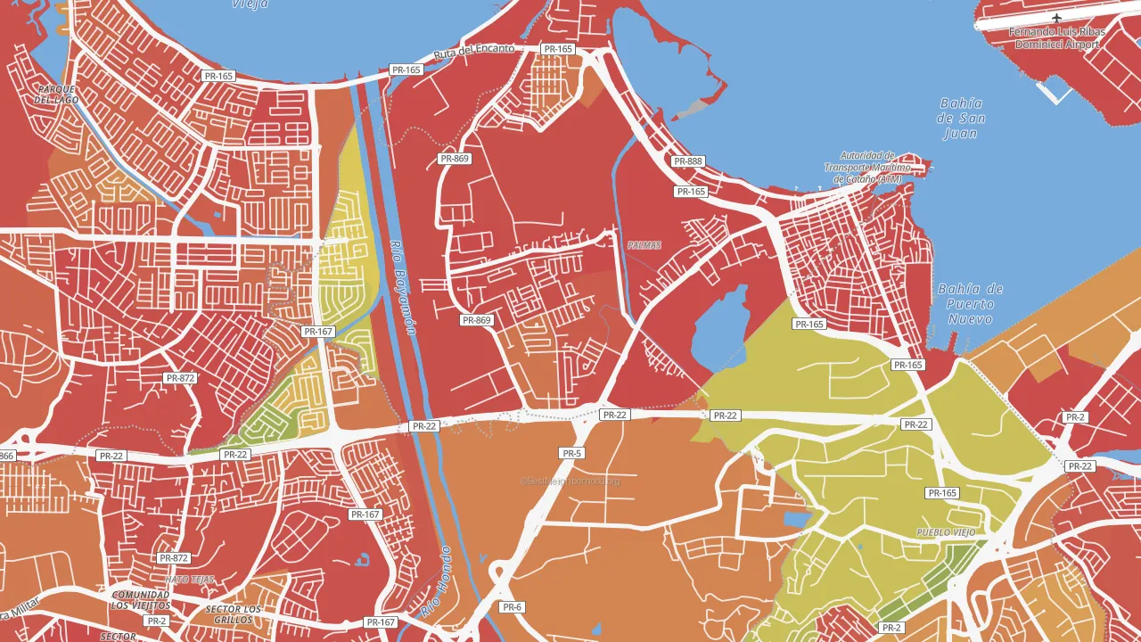 Urbanizacion Las Vegas, Catano, PR of rich and poor neighborhoods by household income