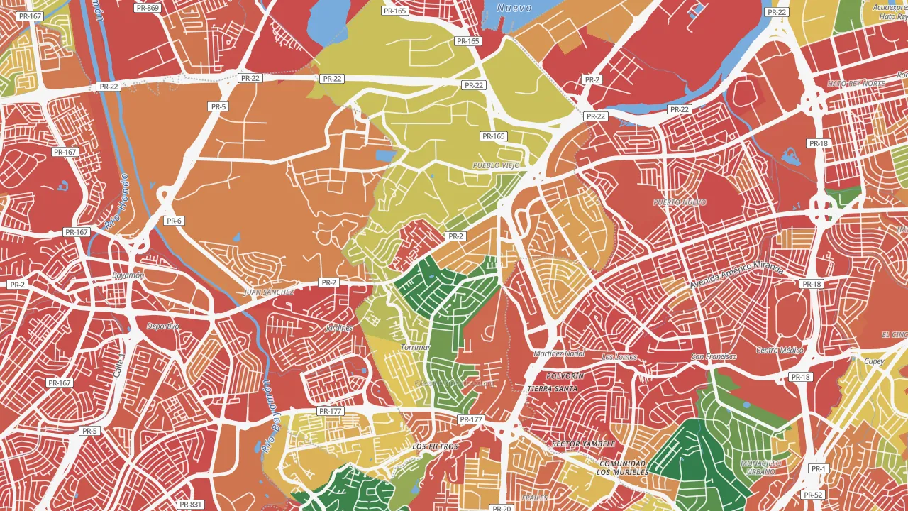 Villa Caparra, Guaynabo, PR of rich and poor neighborhoods by household income