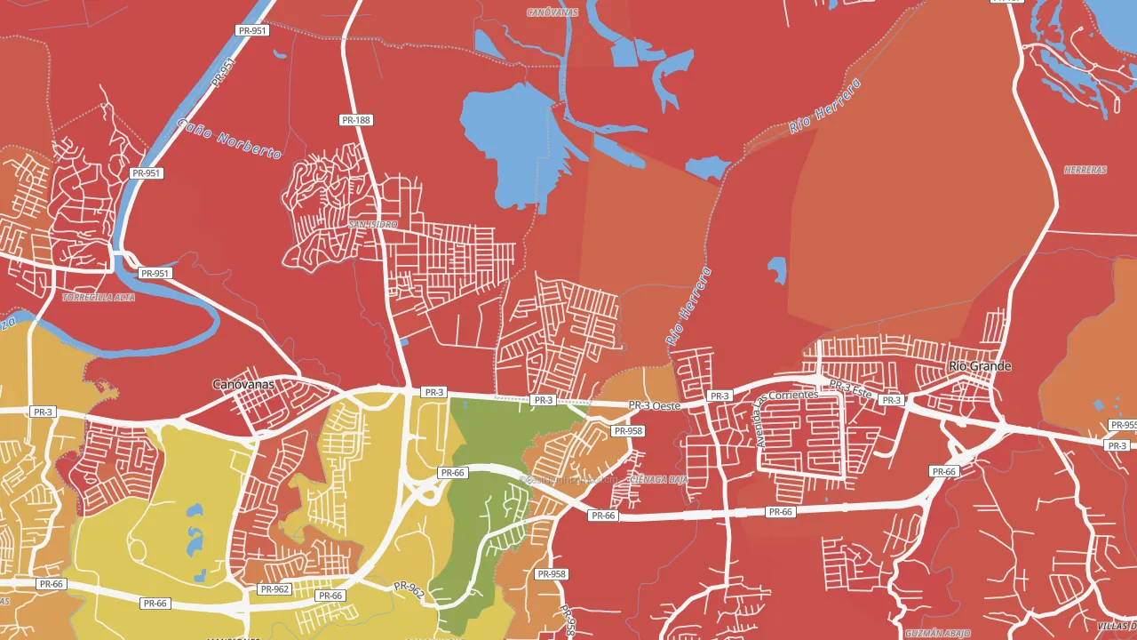 Villa de Loiza, Rio Grande, PR of rich and poor neighborhoods by household income
