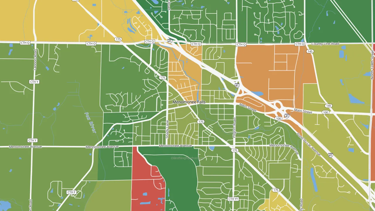 Village Centre, Menomonee Falls, WI of rich and poor neighborhoods by household income