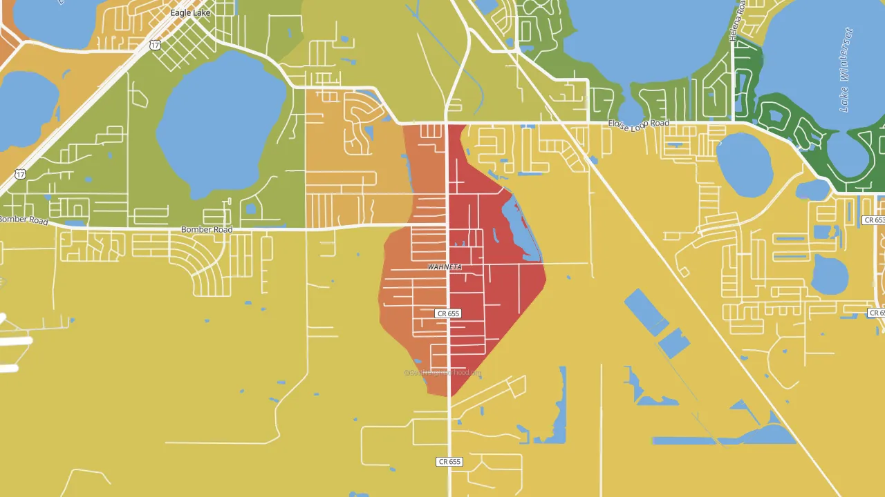 Wahneta, Winter Haven, FL of rich and poor neighborhoods by household income