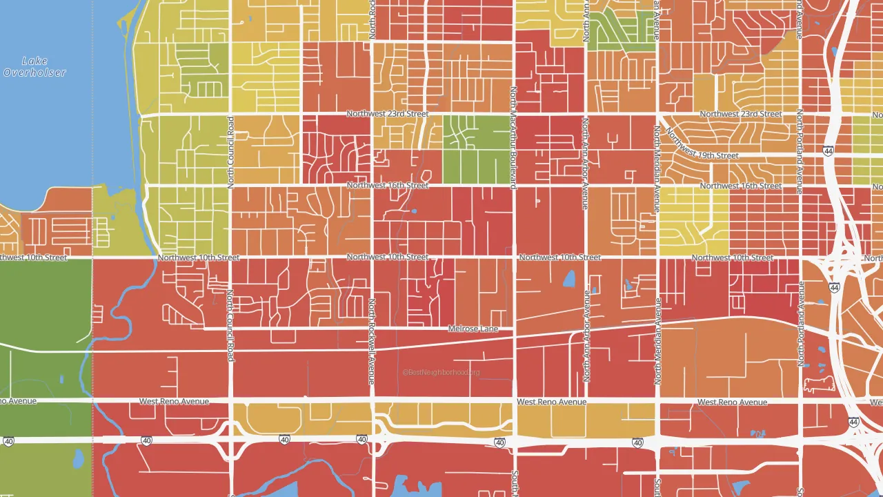 West 10th, Oklahoma City, OK of rich and poor neighborhoods by household income