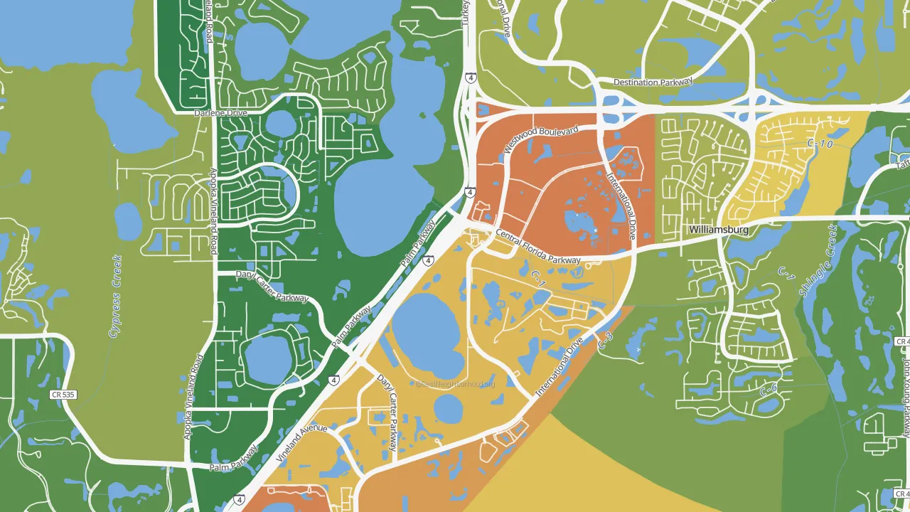 Westwood, Orlando, FL of rich and poor neighborhoods by household income