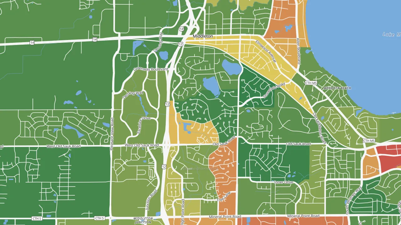 Wexford, Madison, WI of rich and poor neighborhoods by household income
