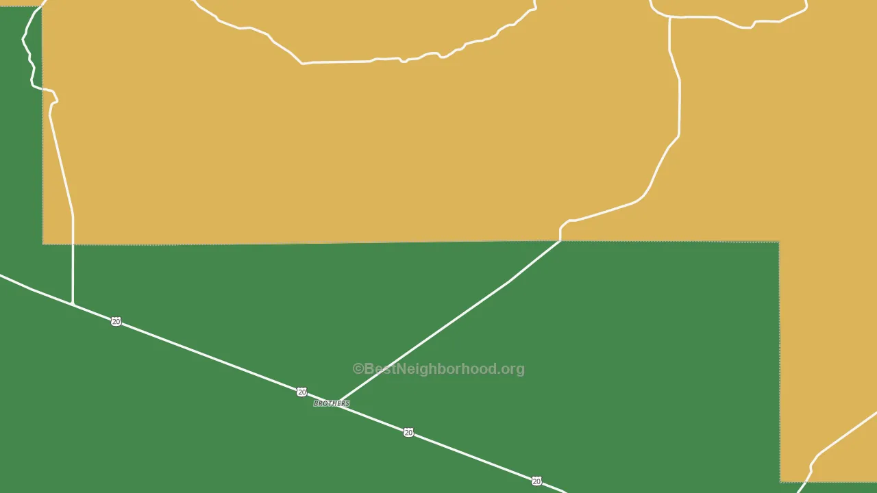 Brothers, OR map of internet availability