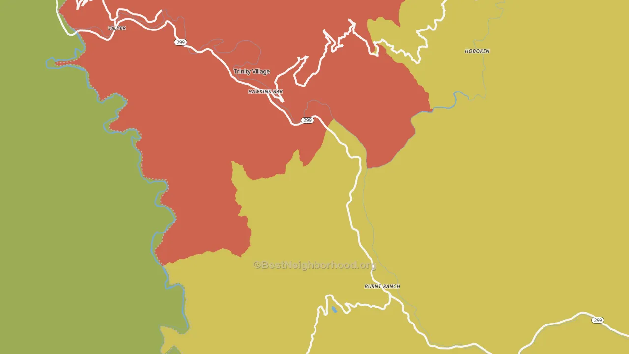 Burnt Ranch, CA map of internet availability