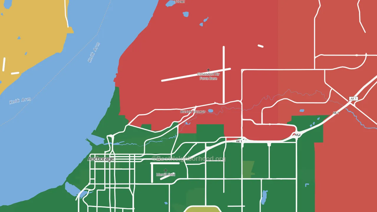 Elmendorf Afb, AK map of internet availability