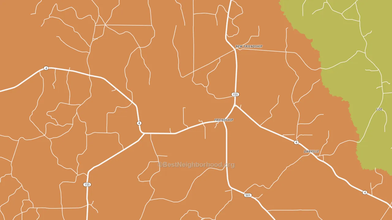 Friendship, LA map of internet availability