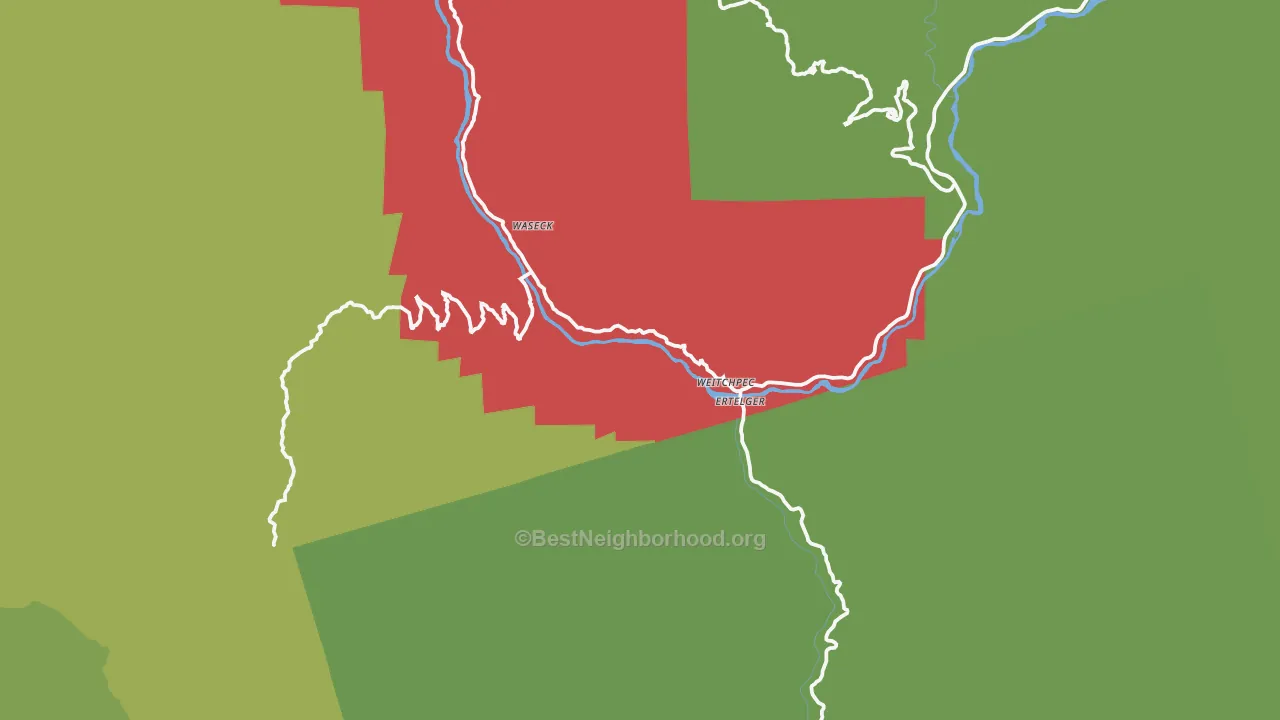 Weitchpec, CA map of internet availability
