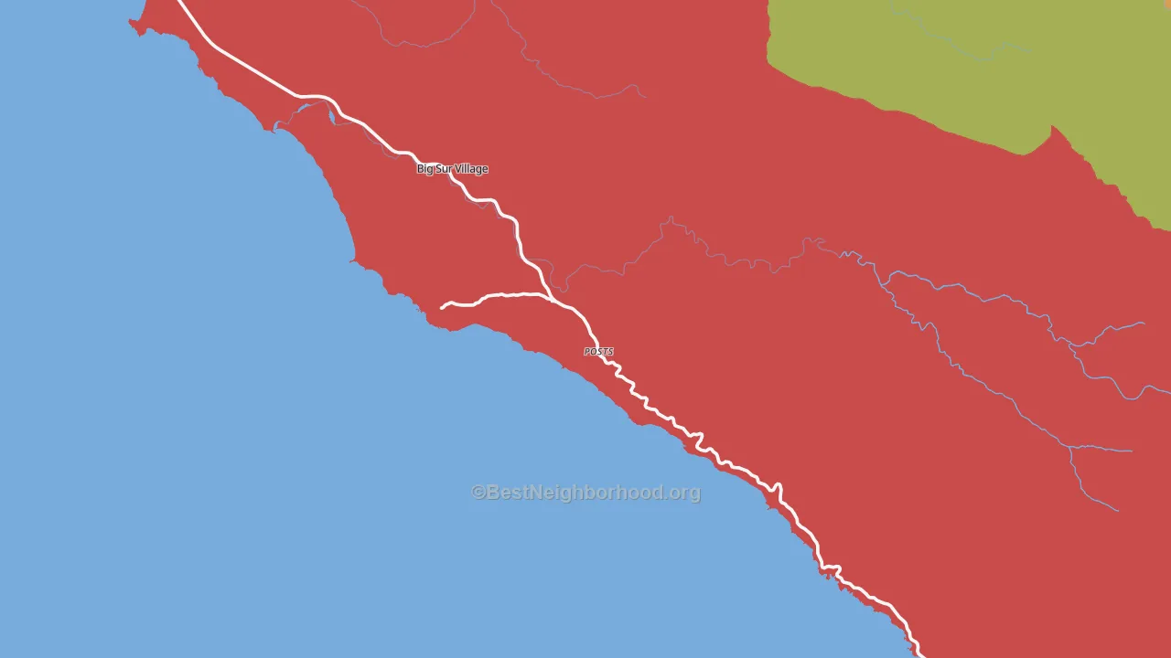Big Sur, CA map of internet competition