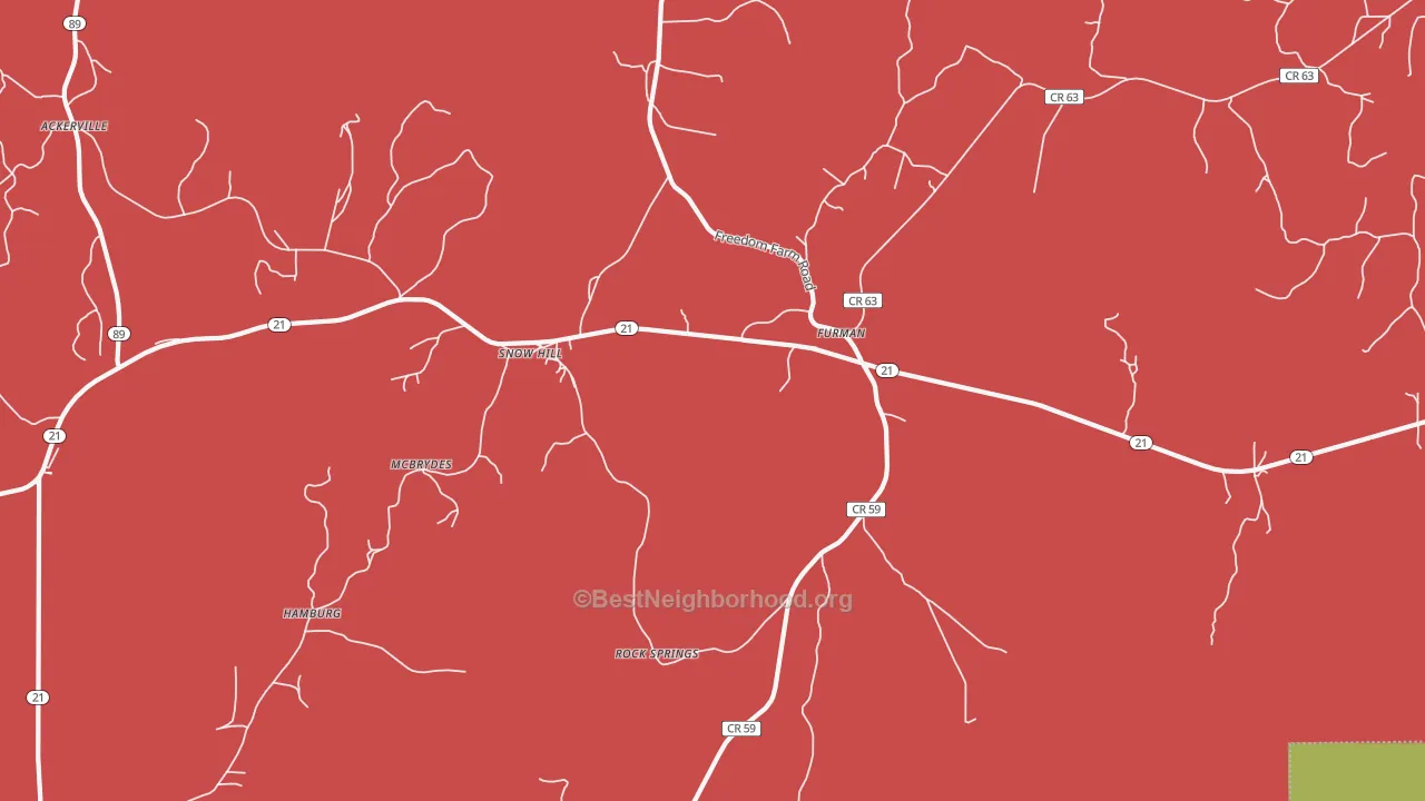 Furman, AL map of internet competition