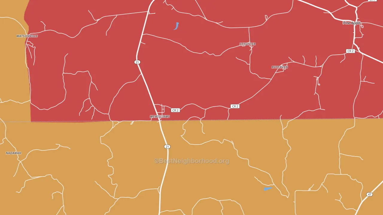 McWilliams, AL map of internet competition
