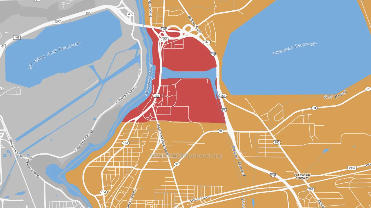 Niagara University, NY map of internet competition