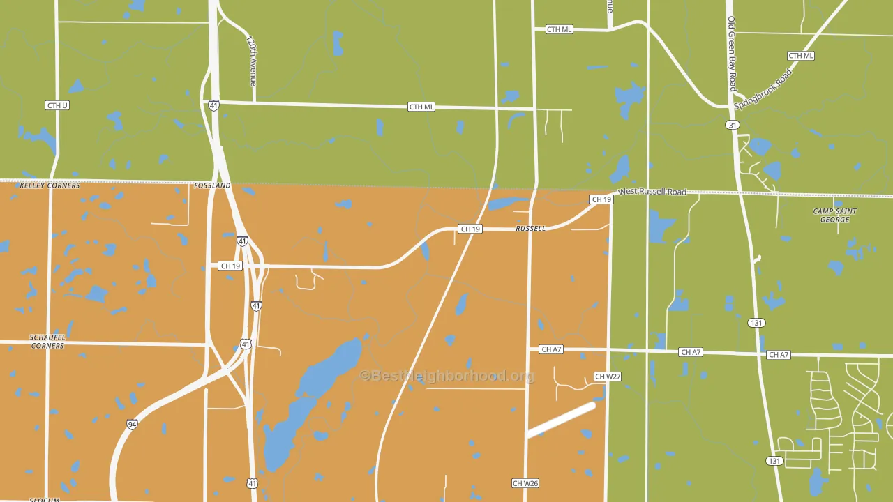 Russell, IL map of internet competition
