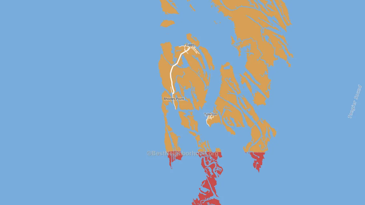 Smith Island, MD map of internet competition