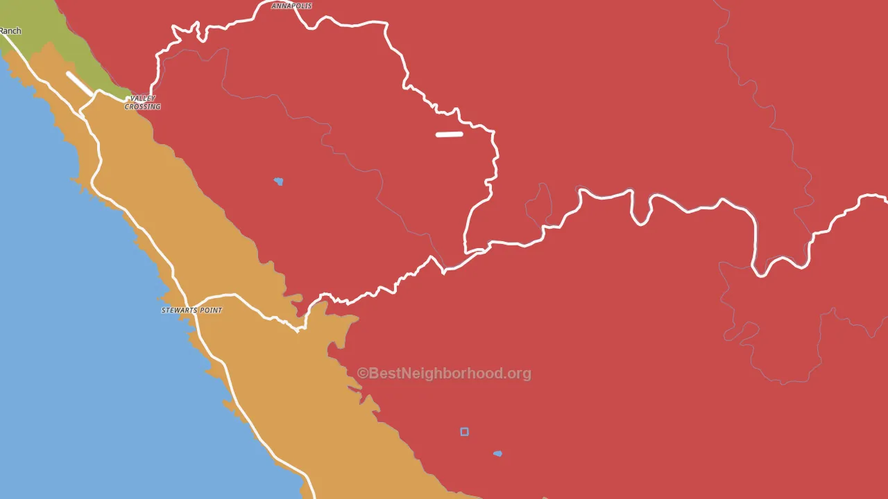 Stewarts Point, CA map of internet competition