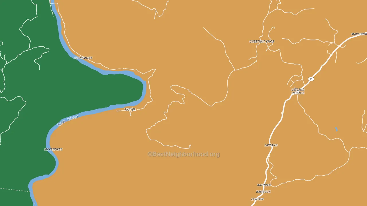 Thayer, WV map of internet competition
