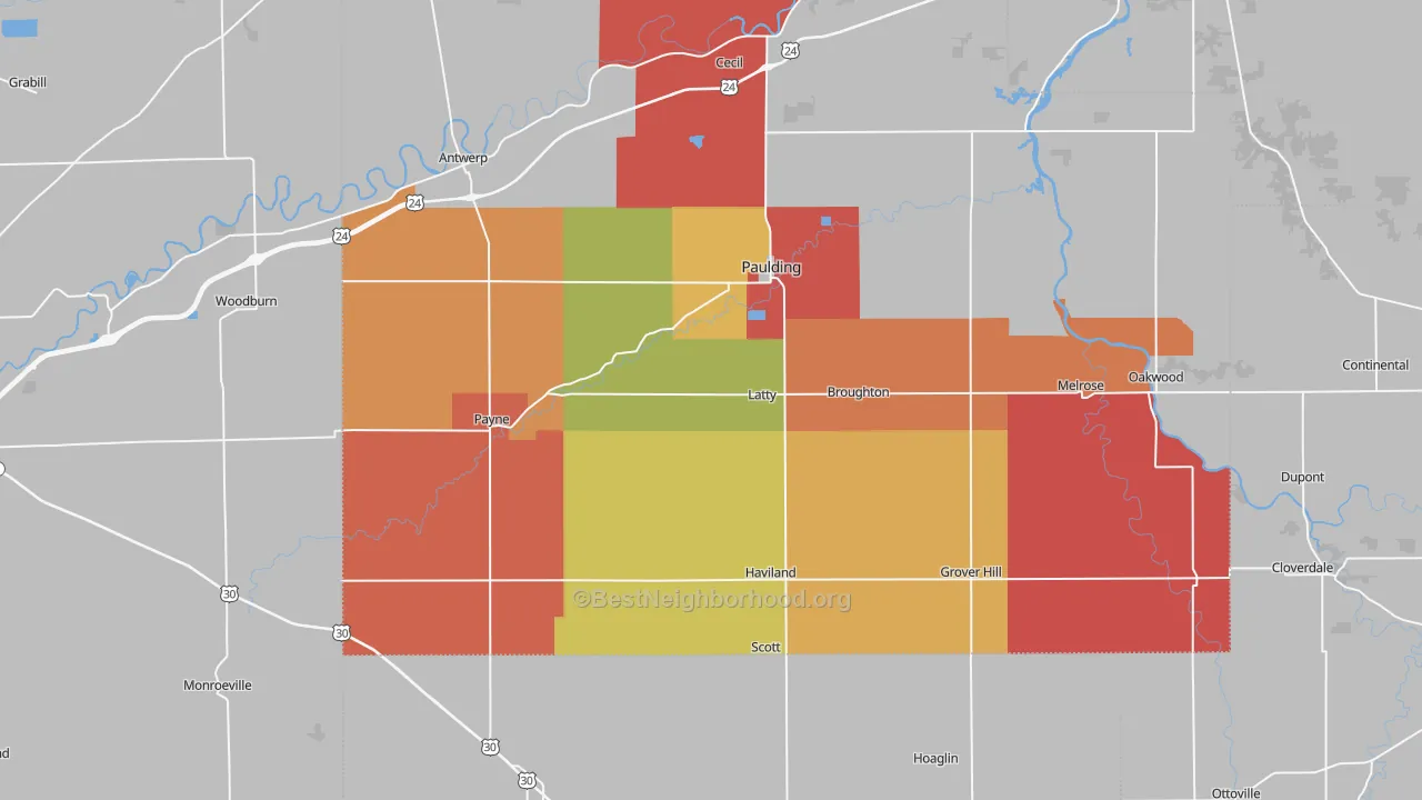 Paulding Putnam Fiber availability map